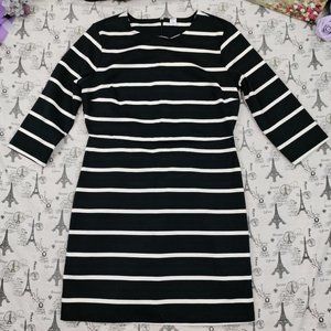 Old Navy 3/4 Sleeves Women's Stripes Dress Size L Petite